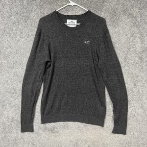 Hollister Sweater L Gray Crewneck Minimalist Preppy Casual Layering SoCal Skater